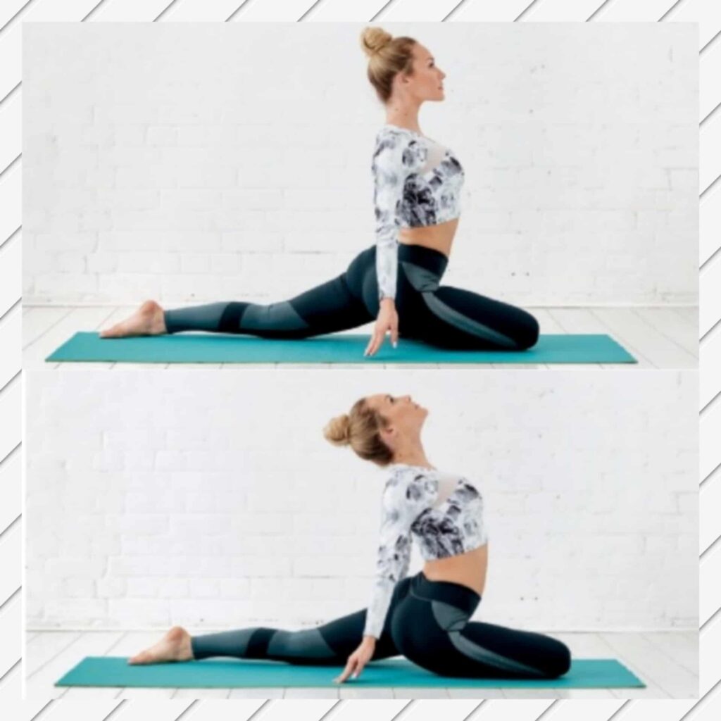 Arching Pigeon Pose to fix bloating Stomach - sharpmuscle