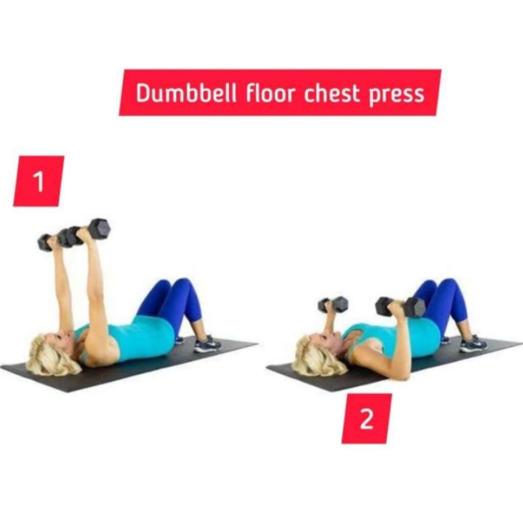 Dumbbell floor chest press – circuit training - sharpmuscle