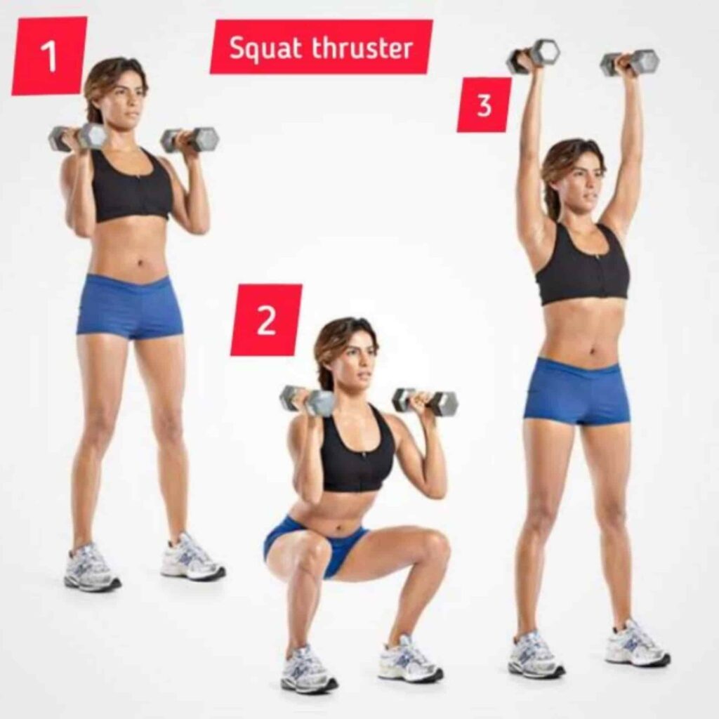 Squat thruster – circuit training - sharpmuscle
