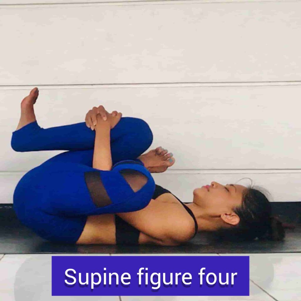 Supine Figure Four for stress relief yoga - sharpmuscle